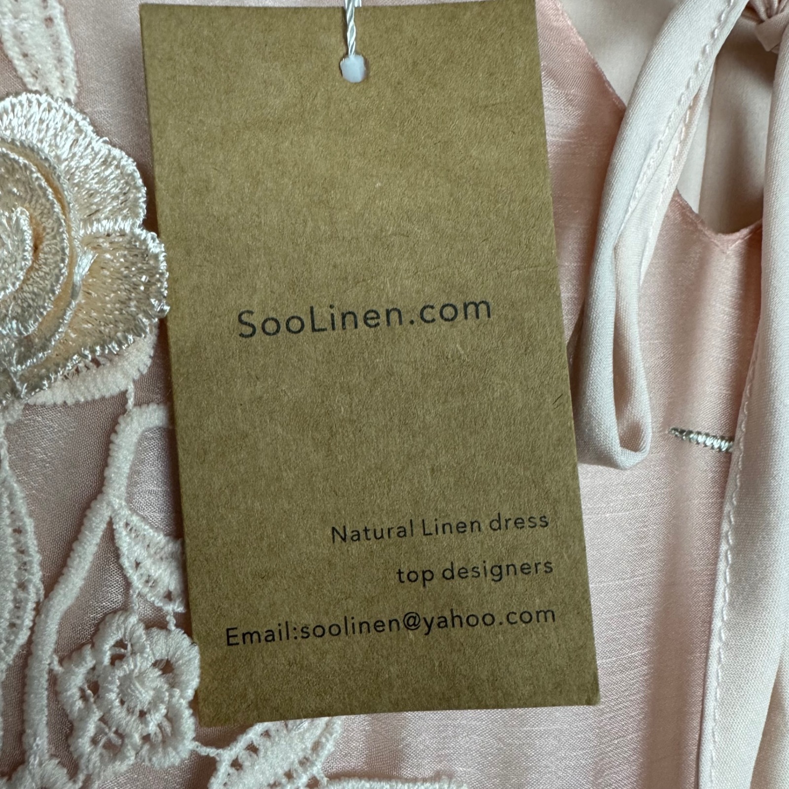 Nwt Soolinen Floral Embroidery 3d Rose Applique Dress Women Pink Midi Boho Fairy — image 3 of 8